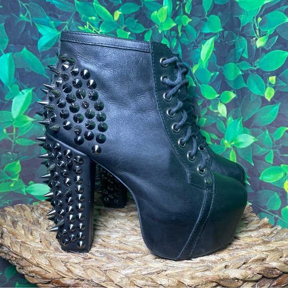 Jeffrey Campbell litas spike leather heels lace boots - Picture 3 of 9
